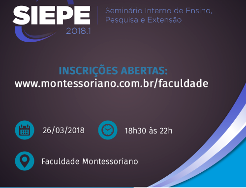 SIEPE 2018.1 Inscrições Abertas